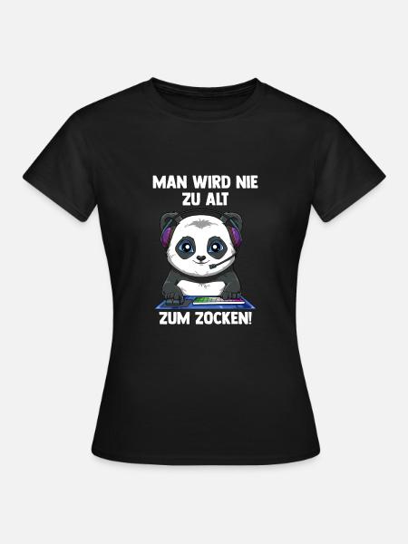 Lustiger Gaming Panda - Computerspiele Videospiele - Frauen T-Shirt - Schwarz