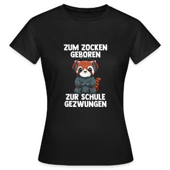 Gaming Roter Panda - Computer Spiele Online Spiele - Frauen T-Shirt - Schwarz - Vorne - AI Model Female 172 dark (172cm)