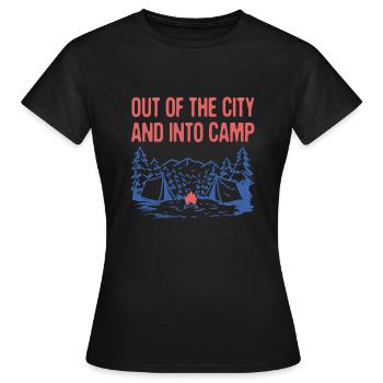 Hors de la ville Camping Forest Camper Woods - T-shirt Femme - noir - Devant - AI Model Female 172 dark (172cm)