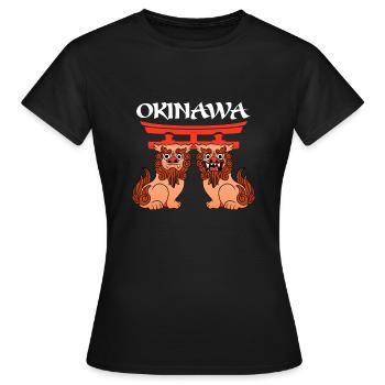Shisa-Hunde - Wächterlöwen Okinawa Japan - Frauen T-Shirt - Schwarz - Vorne - AI Model Female 172 dark (172cm)