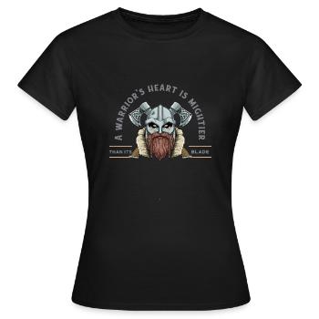 Wikinger-Krieger - Wikingerblut-Normannen - Frauen T-Shirt - Schwarz - Vorne - AI Model Female 172 dark (172cm)