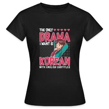 Design pop coréen pour un fan de mode K-Pop - T-shirt Femme - noir - Devant - AI Model Female 172 dark (172cm)