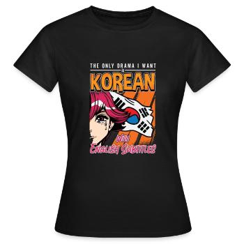 Design pop coréen pour un fan de mode K-Pop - T-shirt Femme - noir - Devant - AI Model Female 172 dark (172cm)