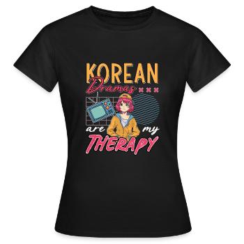 Design pop coréen pour un fan de mode K-Pop - T-shirt Femme - noir - Devant - AI Model Female 172 dark (172cm)