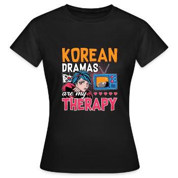 Design pop coréen pour un fan de mode K-Pop - T-shirt Femme - noir - Devant - AI Model Female 172 dark (172cm)