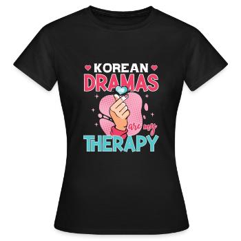 Design pop coréen pour un fan de mode K-Pop - T-shirt Femme - noir - Devant - AI Model Female 172 dark (172cm)