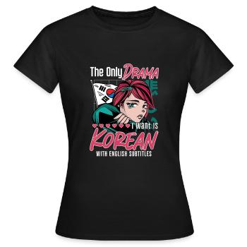 Design pop coréen pour un fan de mode K-Pop - T-shirt Femme - noir - Devant - AI Model Female 172 dark (172cm)