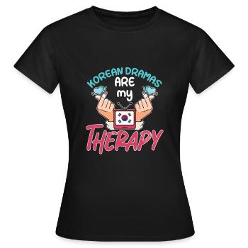 Design pop coréen pour un fan de mode K-Pop - T-shirt Femme - noir - Devant - AI Model Female 172 dark (172cm)