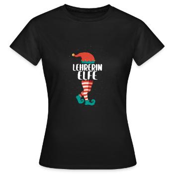 Weihnachts Elf Partnerlook Design Xmas Elfen - Frauen T-Shirt - Schwarz - Vorne - AI Model Female 172 dark (172cm)