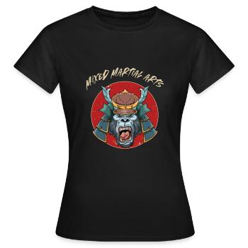 Gorilla Samurai Head MMA - Cage Fighter Free - Frauen T-Shirt - Schwarz - Vorne - AI Model Female 172 dark (172cm)
