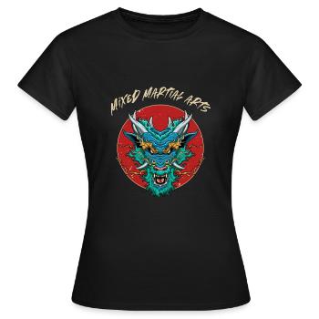 asiatisch Asian Dragon MMA - Cage Fighter Free - Frauen T-Shirt - Schwarz - Vorne - AI Model Female 172 dark (172cm)