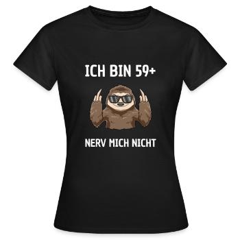 60 Geburtstag Faultier Mann 60 Jahre Lustige - Frauen T-Shirt - Schwarz - Vorne - AI Model Female 172 dark (172cm)