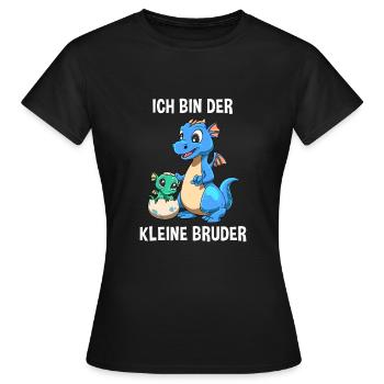 Drachen Kleiner Bruder - Ich bin der kleine Bruder - Frauen T-Shirt - Schwarz - Vorne - AI Model Female 172 dark (172cm)