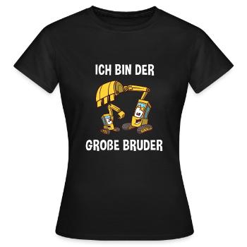 Bagger Großer Bruder - Ich bin der große Bruder - Frauen T-Shirt - Schwarz - Vorne - AI Model Female 172 dark (172cm)
