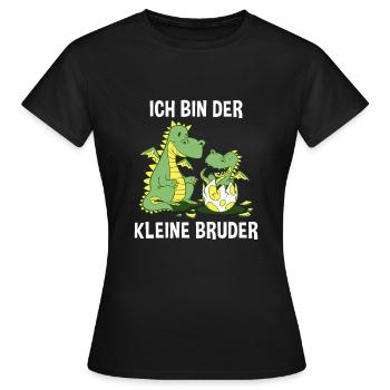 Drachen Kleiner Bruder - Ich bin der kleine Bruder - Frauen T-Shirt - Schwarz - Vorne - AI Model Female 172 dark (172cm)