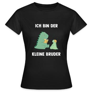 Dino Brüder Kleiner Bruder - Ich bin der kleine - Frauen T-Shirt - Schwarz - Vorne - AI Model Female 172 dark (172cm)