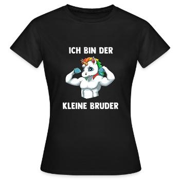 Einhorn Bruder Kleiner Bruder - Ich bin der kleine - Frauen T-Shirt - Schwarz - Vorne - AI Model Female 172 dark (172cm)