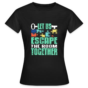 Quittons la pièce ensemble - T-shirt Femme - noir - Devant - AI Model Female 172 dark (172cm)