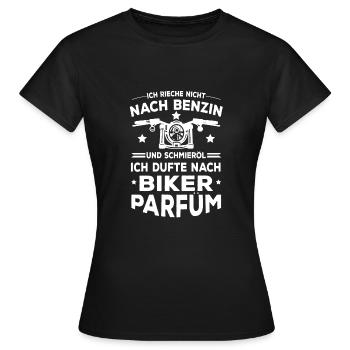 Ich Dufte Nach Biker Parfüm Biker Spruch - Frauen T-Shirt - Schwarz - Vorne - AI Model Female 172 dark (172cm)