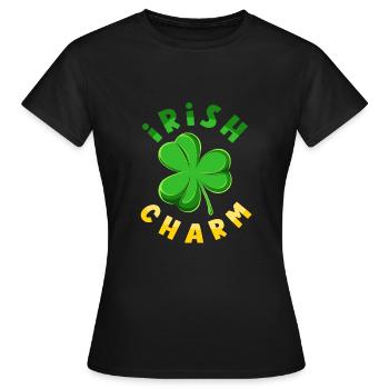 Le charme irlandais célèbre la Saint-Patrick en Irlande - T-shirt Femme - noir - Devant - AI Model Female 172 dark (172cm)