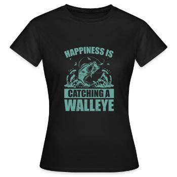 Zander Pike Fishing Anglers - Women's T-Shirt - black - Front - AI Model Female 172 dark (172cm)