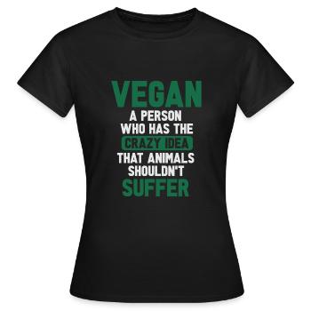 Vegan Fleischlos Tierlieb & Veganer - Frauen T-Shirt - Schwarz - Vorne - AI Model Female 172 dark (172cm)