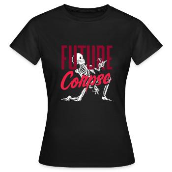 Future Corpse Dark Gothic Skeleton - Women's T-Shirt - black - Front - AI Model Female 172 dark (172cm)