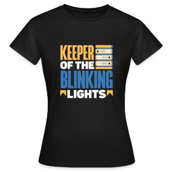 Keeper Of The Blinking Lights Network Admin - Women's T-Shirt - black - Front - AI Model Female 172 dark (172cm)