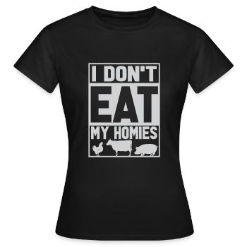Vegan Fleischlos Tierlieb & Veganer - Frauen T-Shirt - Schwarz - Vorne - AI Model Female 172 dark (172cm)