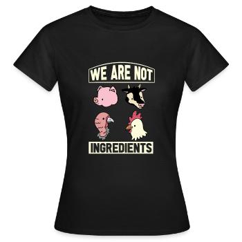 Vegan Fleischlos Tierlieb & Veganer - Frauen T-Shirt - Schwarz - Vorne - AI Model Female 172 dark (172cm)