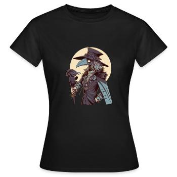 Weiblicher Pestarzt - Renaissance-Horror in einer - Frauen T-Shirt - Schwarz - Vorne - AI Model Female 172 dark (172cm)
