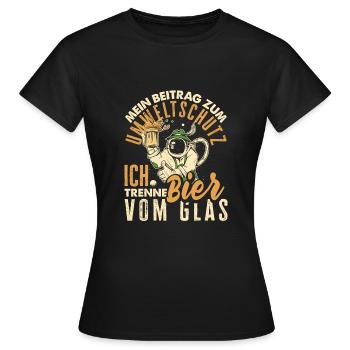Mein Beitrag zum Umweltschutz - Ich trenne Bier - Frauen T-Shirt - Schwarz - Vorne - AI Model Female 172 dark (172cm)