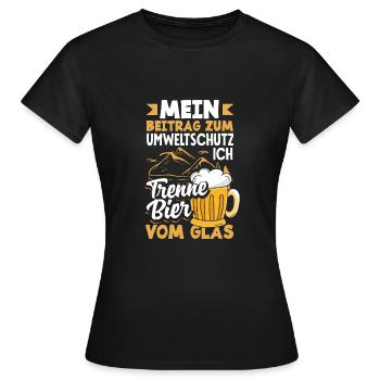 Mein Beitrag zum Umweltschutz - Ich trenne Bier - Frauen T-Shirt - Schwarz - Vorne - AI Model Female 172 dark (172cm)
