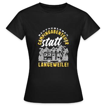 Rentnerleben - Campingabenteuer statt Langeweile - Frauen T-Shirt - Schwarz - Vorne - AI Model Female 172 dark (172cm)