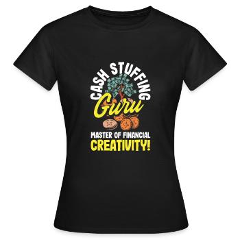 Gourou du bourrage d’argent Maître de la créativité financière - T-shirt Femme - noir - Devant - AI Model Female 172 dark (172cm)