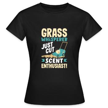 Grass Whisperer Just-Cut Scent Enthusiast - Women's T-Shirt - black - Front - AI Model Female 172 dark (172cm)