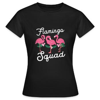 Flamingo Squad - Frauen T-Shirt - Schwarz - Vorne - AI Model Female 172 dark (172cm)