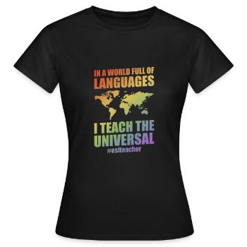 Enseignant d’anglais langue seconde |Langue anglaise |Pour les enseignants d’anglais langue seconde - T-shirt Femme - noir - Devant - AI Model Female 172 dark (172cm)