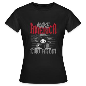 Emoticon Make America Emo Again Emocore Aesthetic - Frauen T-Shirt - Schwarz - Vorne - AI Model Female 172 dark (172cm)