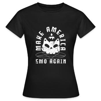 Emoticon Make America Emo Again Emocore Aesthetic - Frauen T-Shirt - Schwarz - Vorne - AI Model Female 172 dark (172cm)