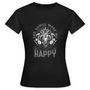 Emoticon Les chansons tristes me rendent heureux Esthétique Emocore - T-shirt Femme - noir - Devant - AI Model Female 172 dark (172cm)