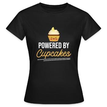 Pâtisserie Baker Chef Pâtissier Drôle Propulsé par des Cupcakes - T-shirt Femme - noir - Devant - AI Model Female 172 dark (172cm)