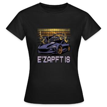 Lustiger Elektrofahrzeug-Witz E'Zapft is - Frauen T-Shirt - Schwarz - Vorne - AI Model Female 172 dark (172cm)