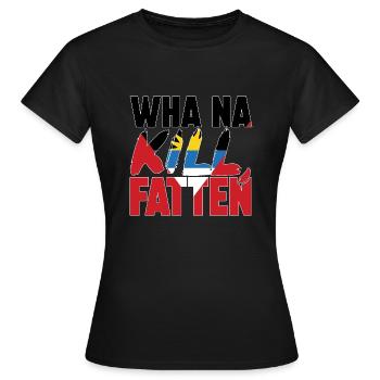 Flag of Antigua and Barbuda - Women's T-Shirt - black - Front - AI Model Female 172 dark (172cm)