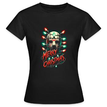 Joyeux Noël Festif Slasher Candy Cane Menace - T-shirt Femme - noir - Devant - AI Model Female 172 dark (172cm)