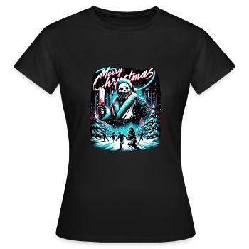Joyeux Noël Festif Slasher Candy Cane Menace - T-shirt Femme - noir - Devant - AI Model Female 172 dark (172cm)