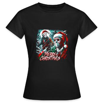 Joyeux Noël Festif Slasher Candy Cane Menace - T-shirt Femme - noir - Devant - AI Model Female 172 dark (172cm)