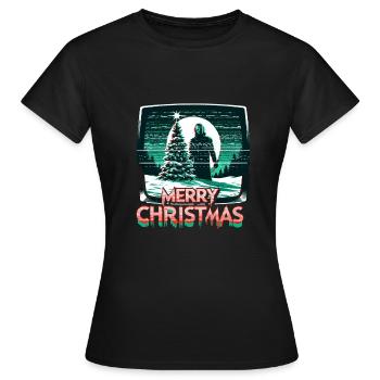 Joyeux Noël Festif Slasher Candy Cane Menace - T-shirt Femme - noir - Devant - AI Model Female 172 dark (172cm)