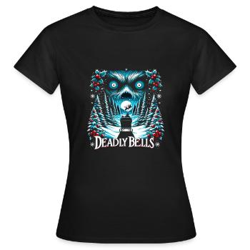 Deadly Bells - Menacing Sleigh Bells Christmas - Frauen T-Shirt - Schwarz - Vorne - AI Model Female 172 dark (172cm)