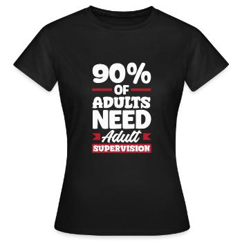 Adulte supervisé Humour Adulte léger - T-shirt Femme - noir - Devant - AI Model Female 172 dark (172cm)